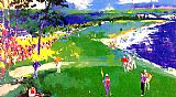 Leroy Neiman Canvas Paintings - 18th at Pebble Beach